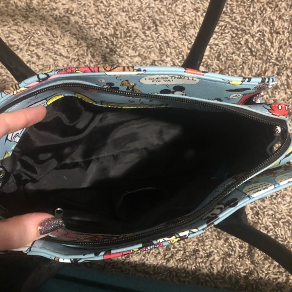 Disney Parks Retro Minnie & Mickey Mouse Comic Handbag Shoulder Lock & Key Purse - Picture 3 of 3